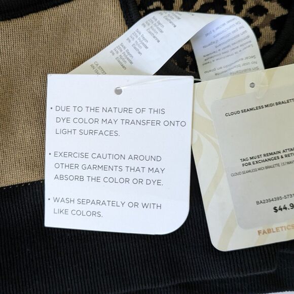 NWT Fabletics Cloud Seamless Midi Bralette Bra Top S Animal Print Cheetah Active - Picture 7 of 9